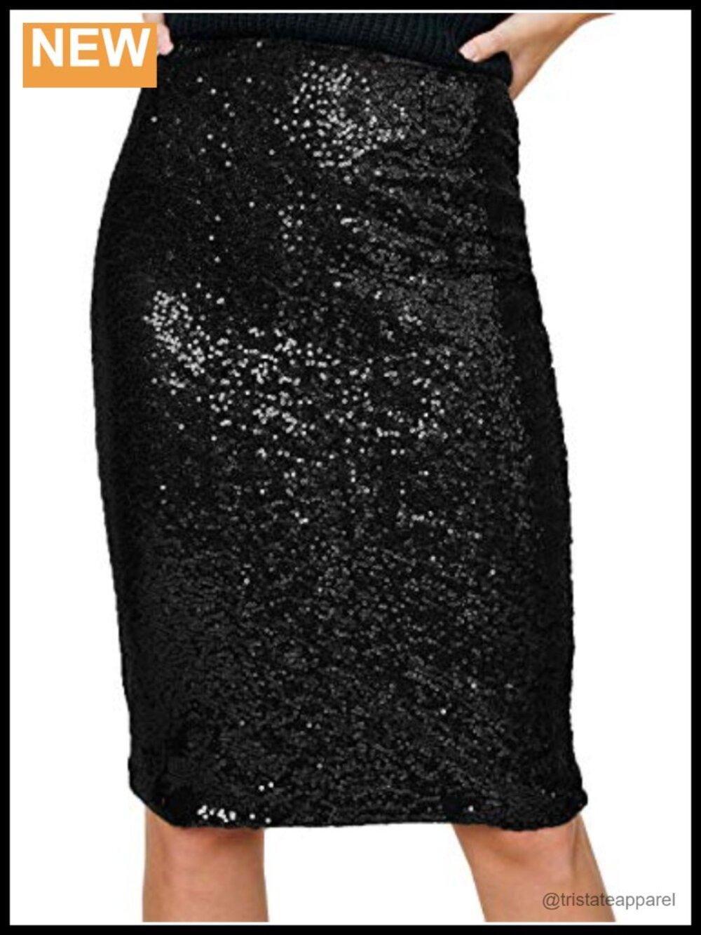 High Waist Sequin Midi Pencil Skirt Cocktail Party